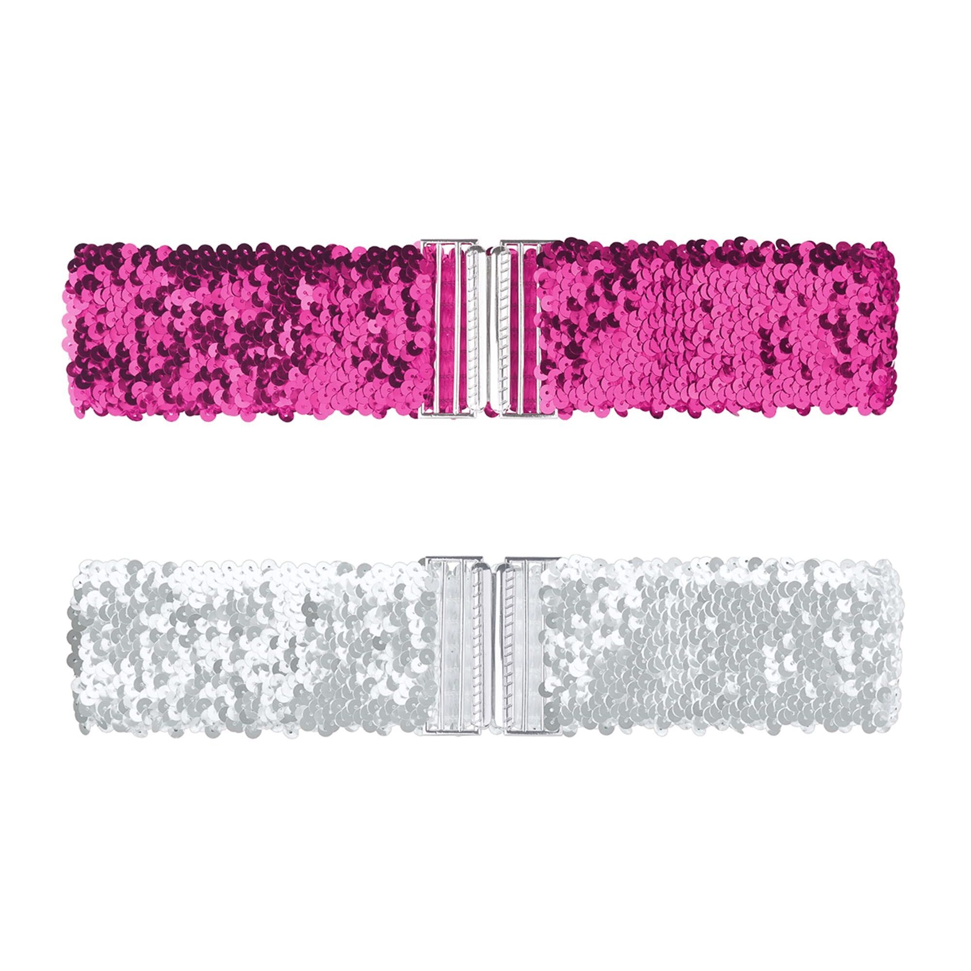 6145 Womens Glitter Wide Waist Belts Interlock Buckles Sequins Decor